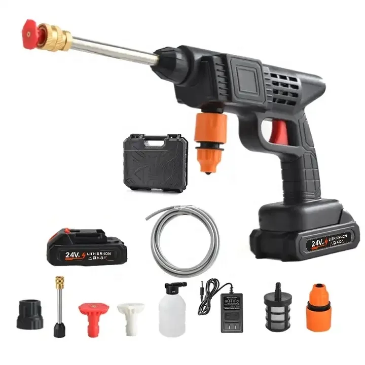 

OEM 24V High Pressure Cordless Car Washer Wireless Spray Portable Water Gun Cleaning Machine For Irrigation With Lithium Battery
