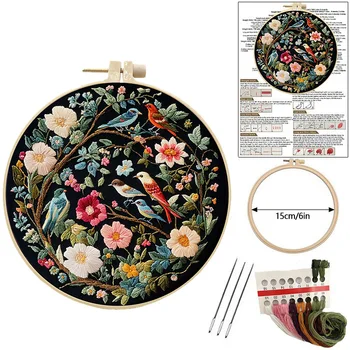 Flower & Bird Embroidery Kit 1