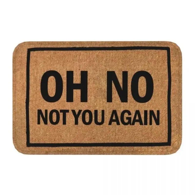Funny Door Mat Oh No Not You Again Entrance Doormat Flannel Bath Mat Anti-Slip Welcome Mats for Home Kitchen Washable Indoor Mat 3