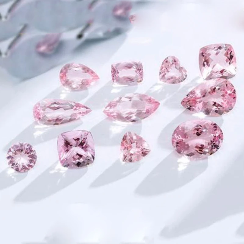 2pcs/lot High Quality Natural Stone Pink Morganite Oval Shape Facet 8x10mm Eye Clear Loose Gemstone For Jewelry Making