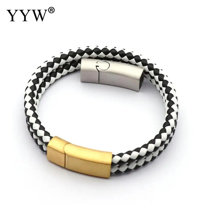 10pcs Stainless Steel Magnetic Clasps Hole 5*3mm 7*4mm For Leather Cord Bracelet Magnet Buckle Diy Jewelry Making Clasp