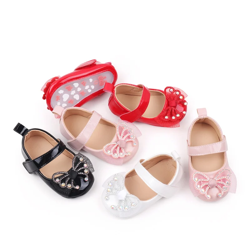 Spring and Autumn Baby Girl Princess Beautiful Butterfly Style Party TPR Anti Slip High Quality Summer Prewalker Shoes BBW4022 2