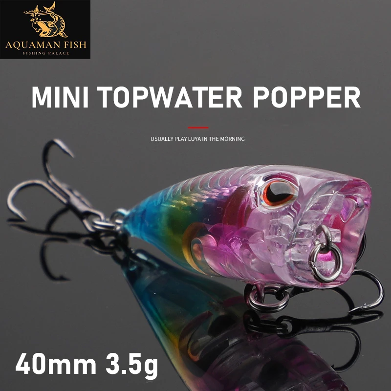 

Mini Popper Fishing Lures Artificial Baits Crankbaits Wobblers for Pike Spinning Lures Carp 40mm 3.5g Swimbait Fishing Tackle