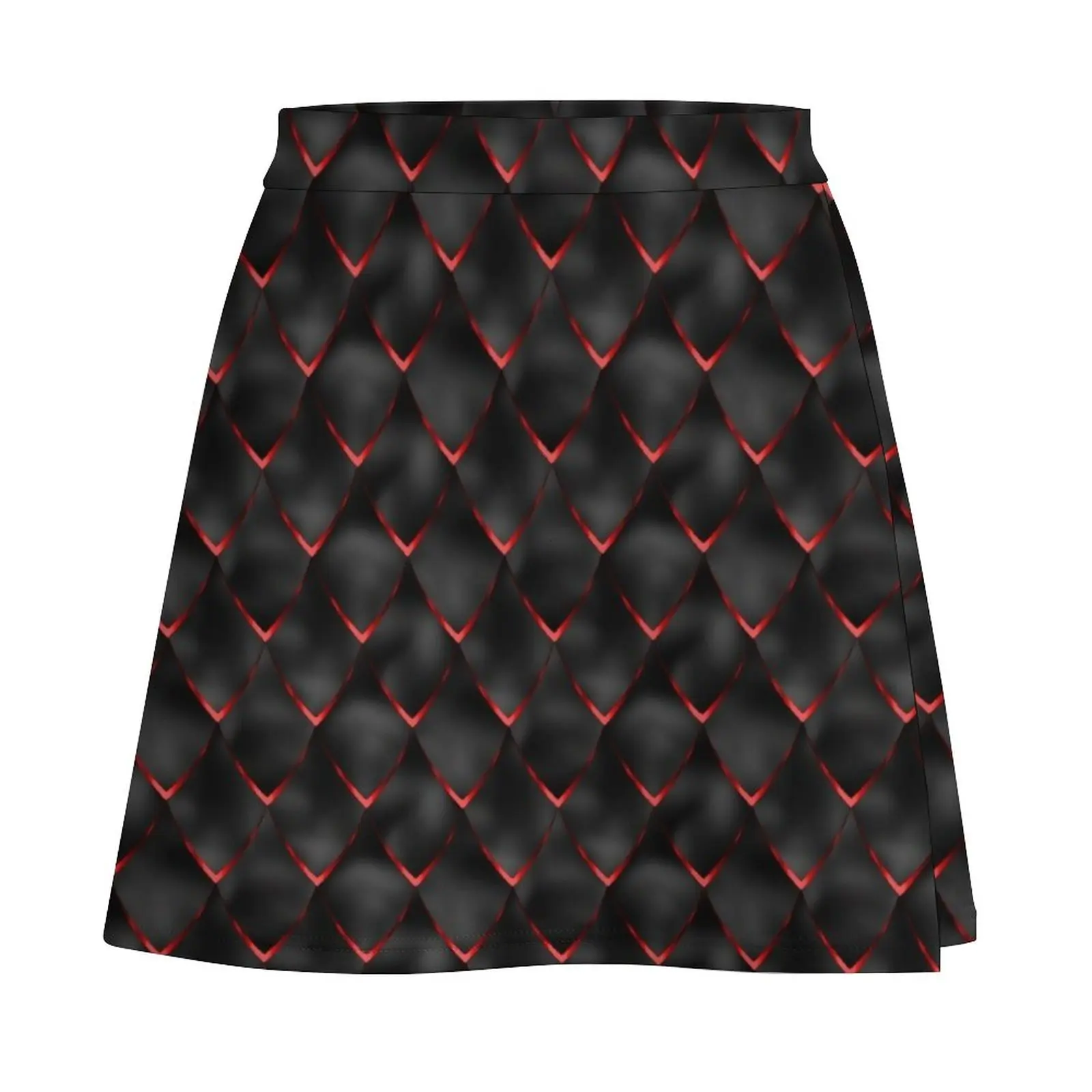 Black and Red Dragon Scales Mini Skirt Short skirt woman new in dresses Womens dresses