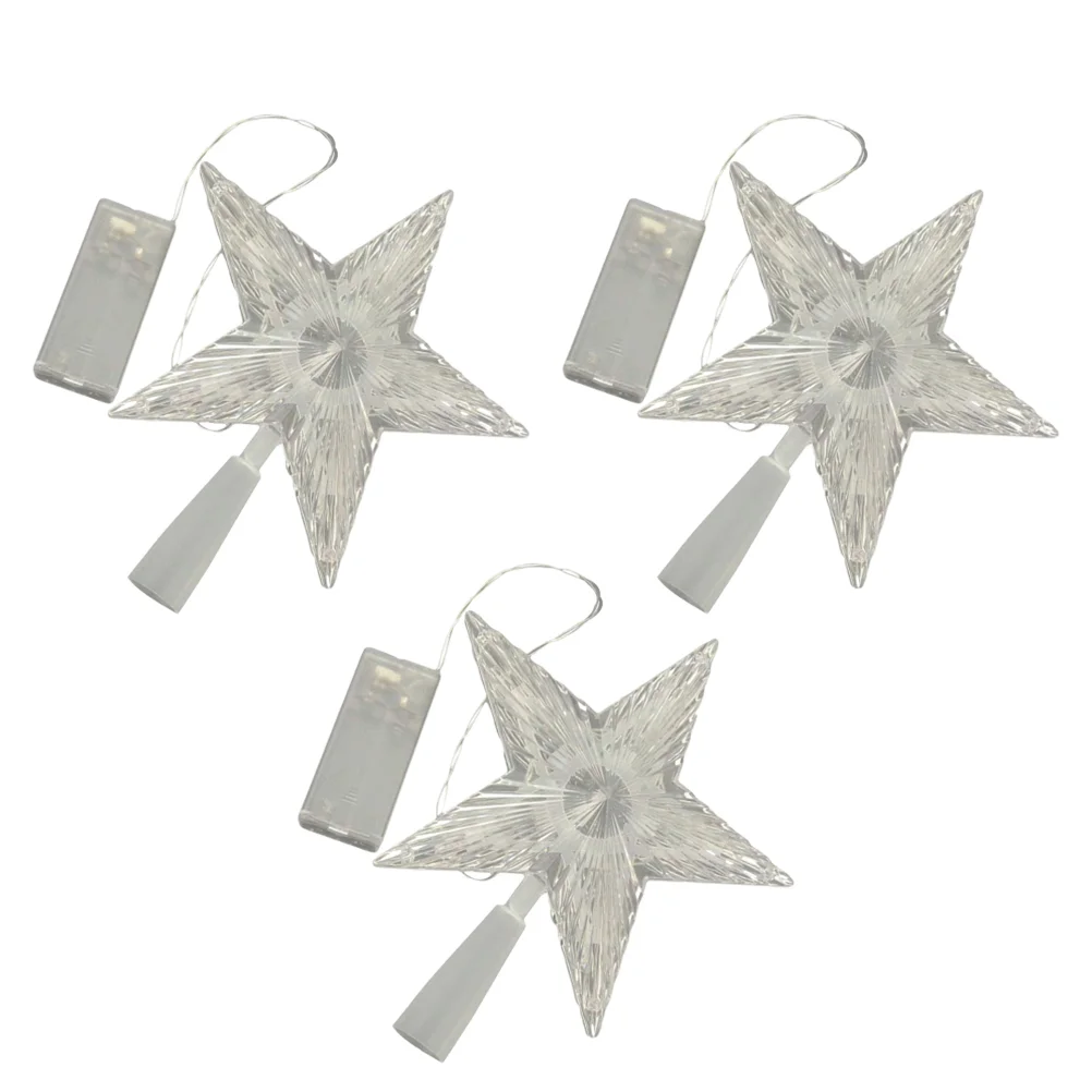 

3 Pcs Christmas Decorations Star Design Lamp Colorful Ornament Pentagram Tree Light Home LED