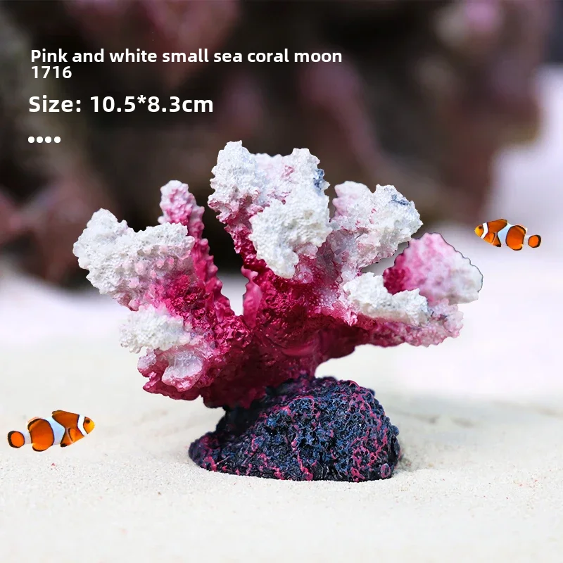 thumbnail image 1 of Decoración de paisaje de arrecife de coral artificial Adorno de acuario de agua de mar Formación rocosa de montaña falsa Casa de buceo Árbol de algas marinas, 1 of 5