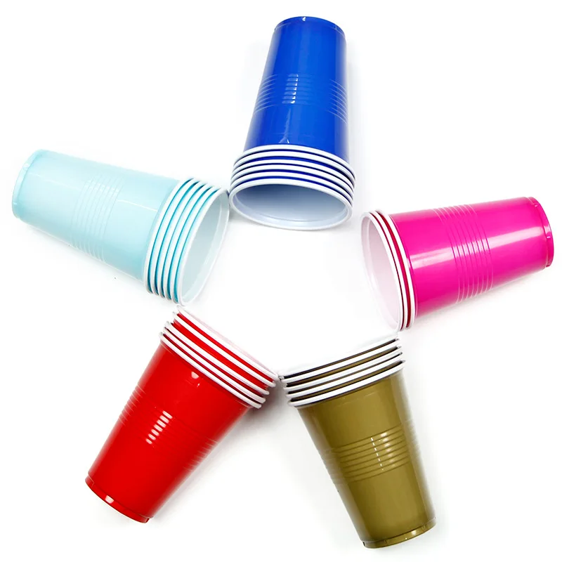 Plastic Cups 16-Ounce 50 Pack For Drinks BBQ Picnics
