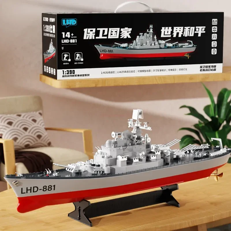 

Remote Control Battleship Warship Boats 23.6inch 1:390 Scale Large Rc Ship Electric Simulation Battle Military Game Toy Boy Gift