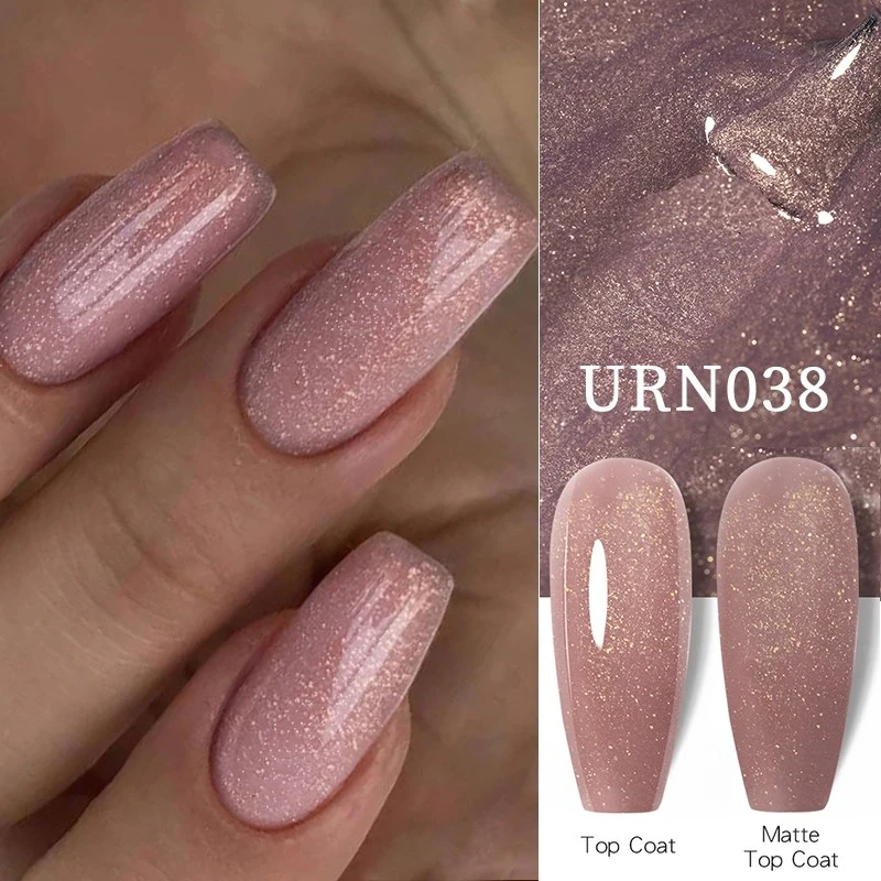 

UR SUGAR 7.5ml Sparking Shiny Glitter Nude Color Gel Nail Polish Semi-permanent Varnish Soak Off UV LED Gel Nail Art Manicure