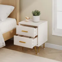 Anajqaqia Набор из 2 предметов Мягкая прикроватная тумбочка, 41x35,5x51см, Бежевый — изображение 3