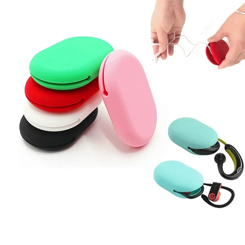 New Portable Data Cable Headphone Storage Bag Simple Mobile Phone Organizing Box Silicone Storage Case Cute Coin Purse Mask Box