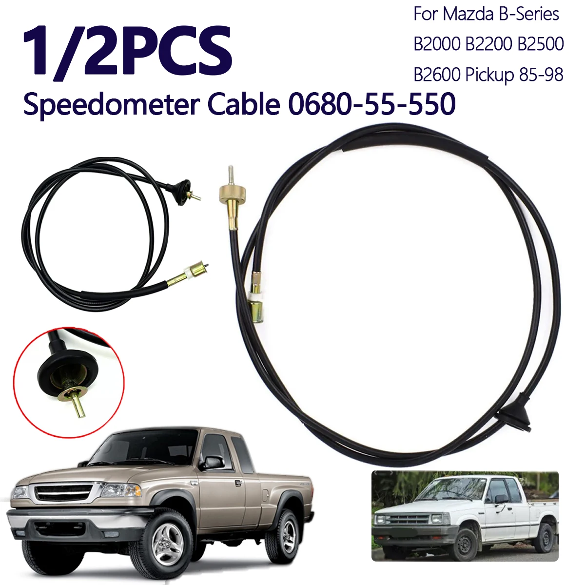 1/2PCS Manual Transmission Speedometer Cable 0680-55-550 for Mazda B2000 B2200 B2500 B2600 300.00x300.00x30.00mm