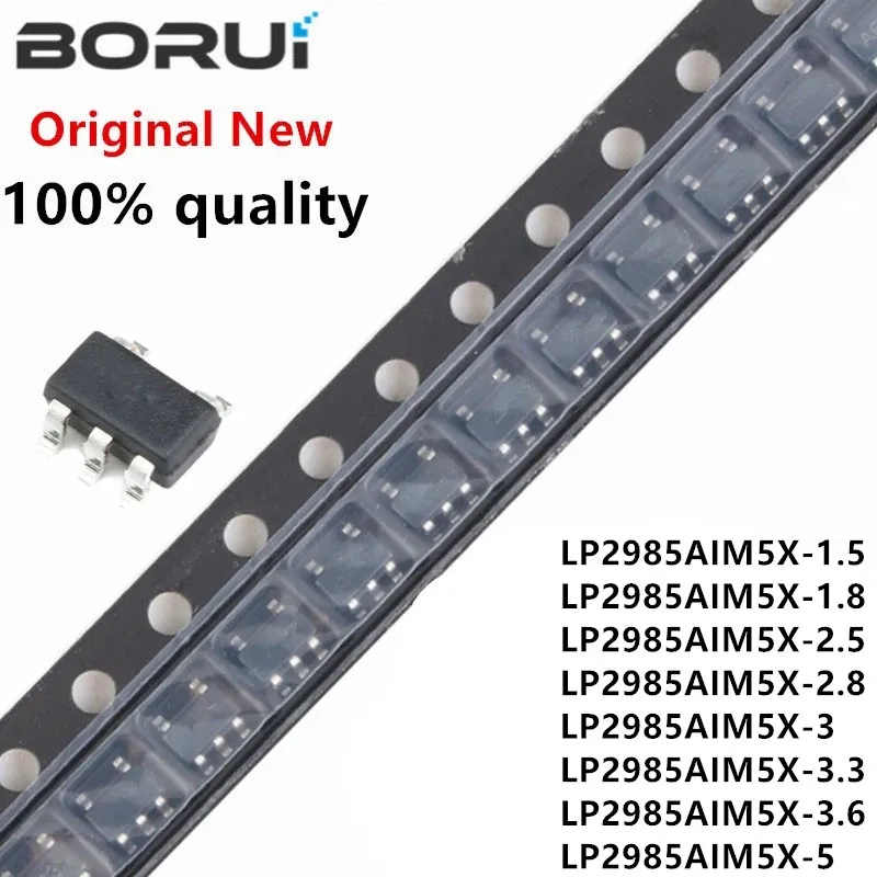 

10 шт. Φ LP2985AIM5X 1,5 1,8 2,5 2,8 3,3 3,0 3,6 3V 5V SOT LP2985 SMD