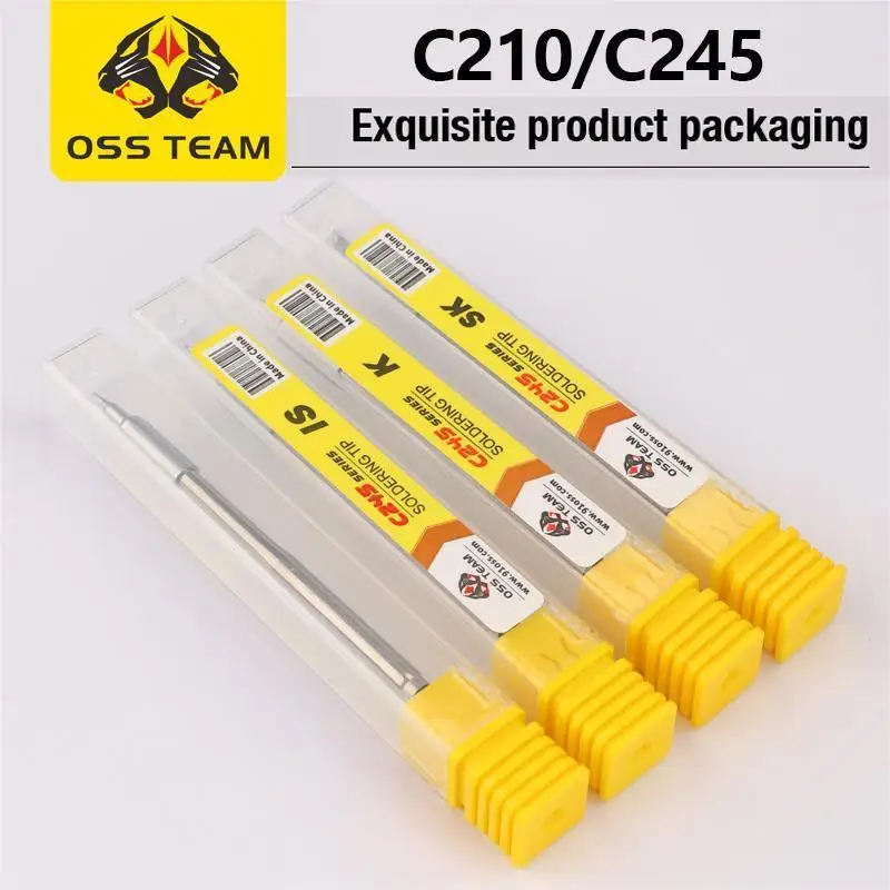 OSS TEAM C210 T245 C115 Soldering Iron Tips Lead Free Heating Core Compatible  Sugon Aifen Aixun GVM Soldering Station Handle