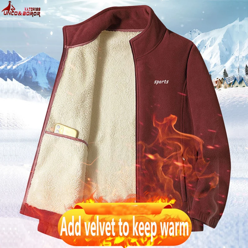 New 2022 Men's Winter Fleece Jacket Coat Polar Thick Outdoor Hiking Casual Streetwear Varsity Jackets Men Clothing | Мужская одежда