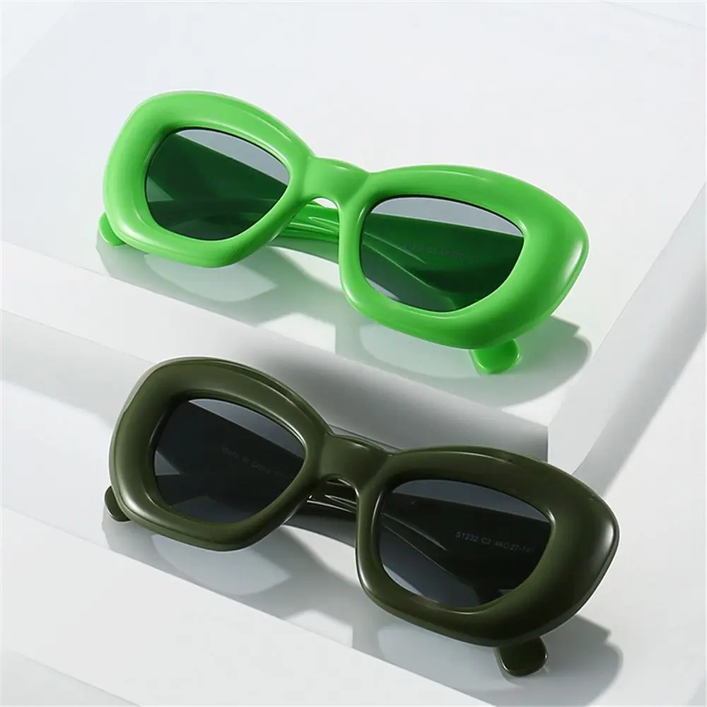 

Солнцезащитные очки в толстой оправе с надувкой, модные забавные очки кошачий глаз UV400, Y2K, очки для женщин и мужчин