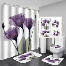 

3D Shower Curtain Waterproof Bathroom Curtain Set Toilet Rugs Carpet Cortina de ducha Rideau de douche toilette cortina chuveiro