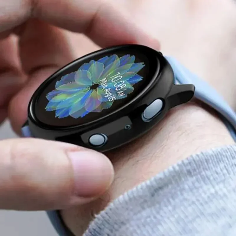 Premium Accessory Bundle: Glass Case, Strap, and Screen Protector with 20mm Watch Bands and PC+Bumper Cover