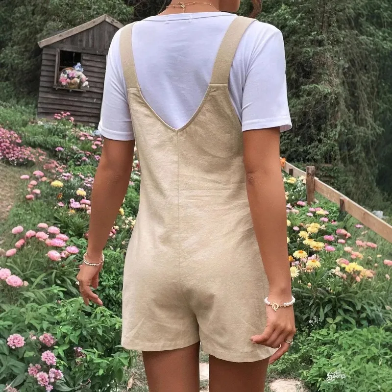 출산 임산부 작업복 솔리드 조절 가능한 허리 반바지 롬퍼 봄 여름 캐주얼 통기성 임신 의류
