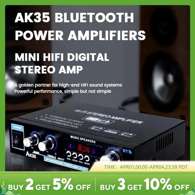 AK35-30W-2-Home-Car-Power-Amplifiers-2-Channel-Bluetooth-Surround-Sound ...