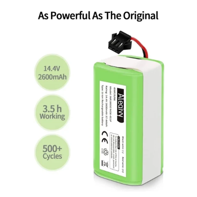 Ion Eddie Battery For Conga Excellence 14.4v 2600mah 950 990 1090 1790  Deebot N79s N79 Chr622 Wald Fy Robovac 11s 12 X500