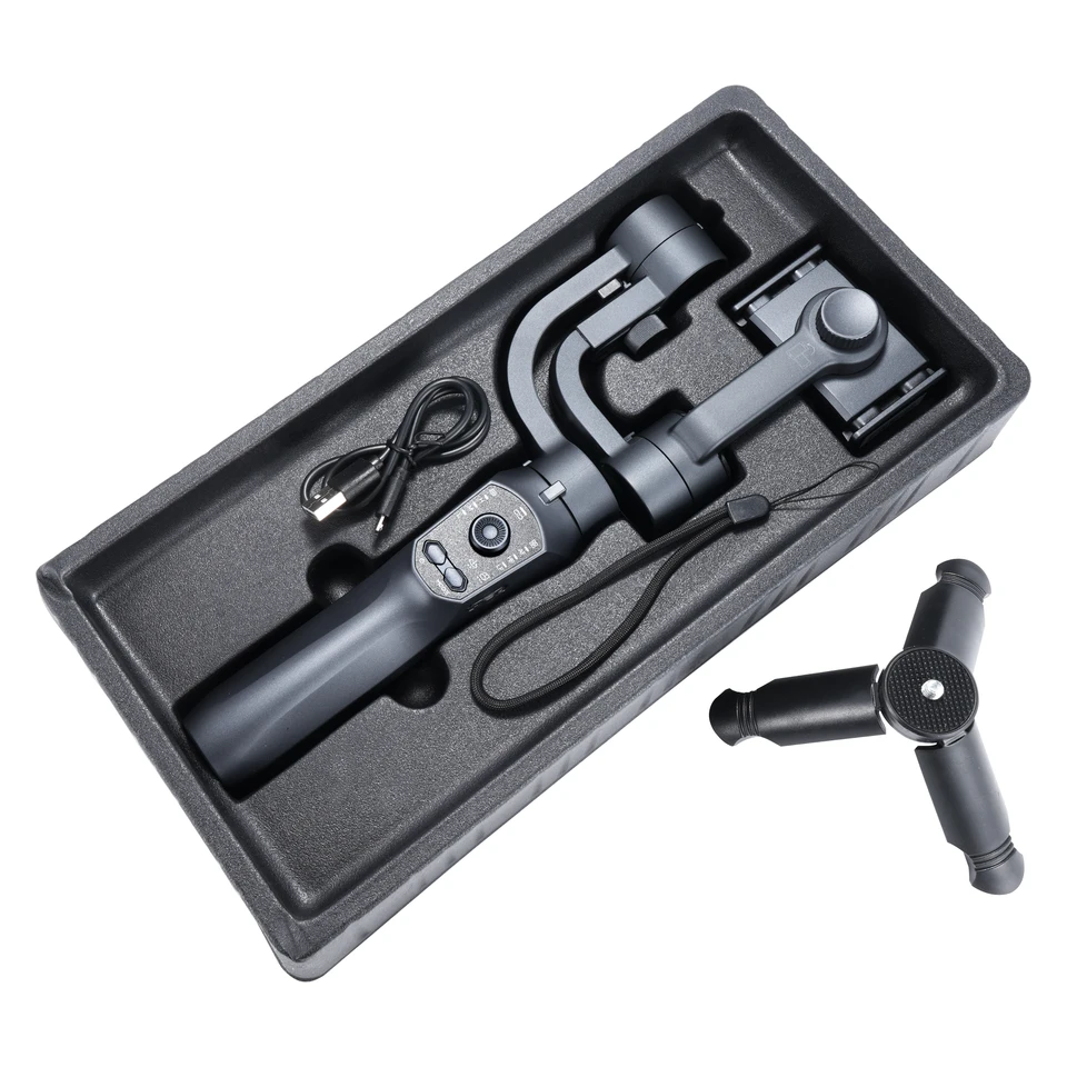 3-Achsen-Mobil-Smart-Auto-Stabilisator-Stativ mit Gesichtserkennung, wiederaufladbar, ausgestattet mit Beauty-Blitz für Smartphone-Gimbal_voghion.com