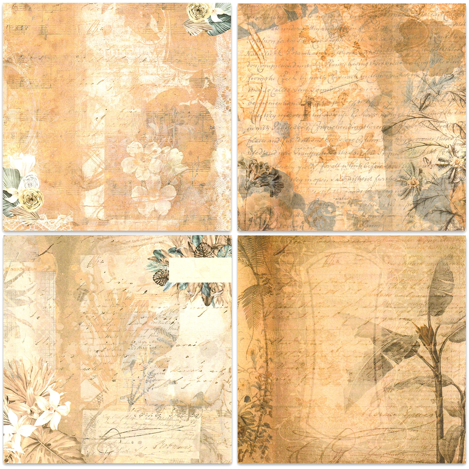 24 Sheets  30x30 cm Craft Scrapbooking Paper Pad Watercolored Single-Side Printing Junk Journal Cardstock Supplies for Card - 5