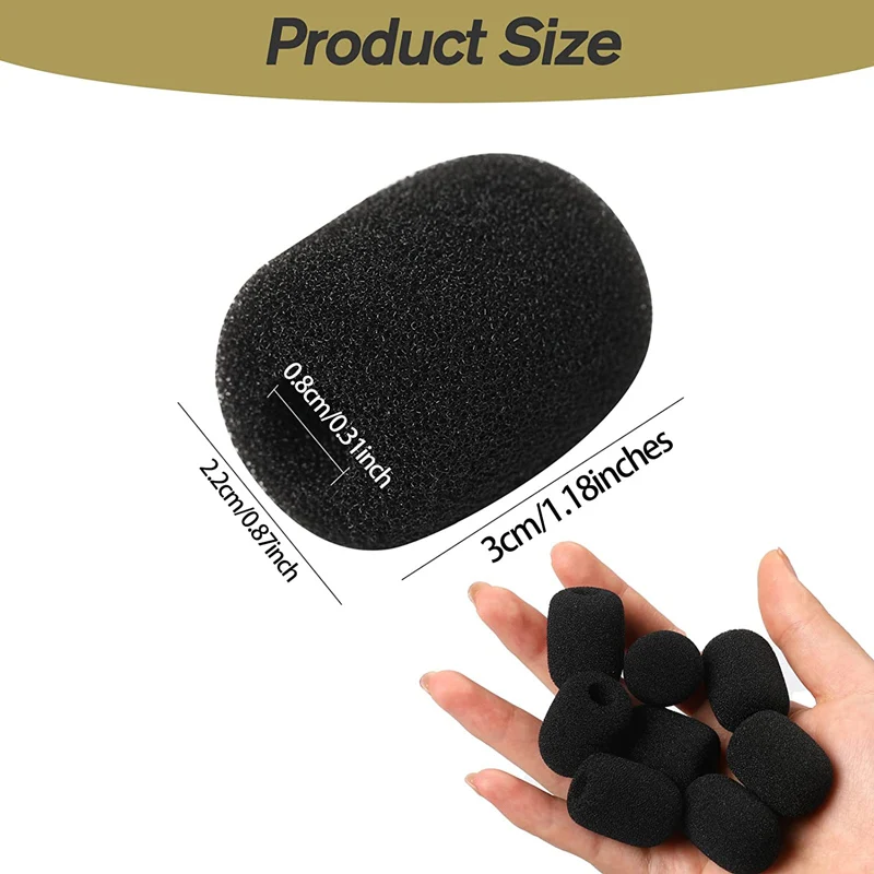 Small Foam Mini Microphone Covers For Headset Microphone Mic Cover For Headset Protection Lavalier Microphones 5 Pcs microphone cover