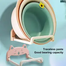  Wash Basin Holder Water-proof Strong Viscosity Drop-resistant Wall Mounted Washbasin Organizer Washbasin Organizer Storage 