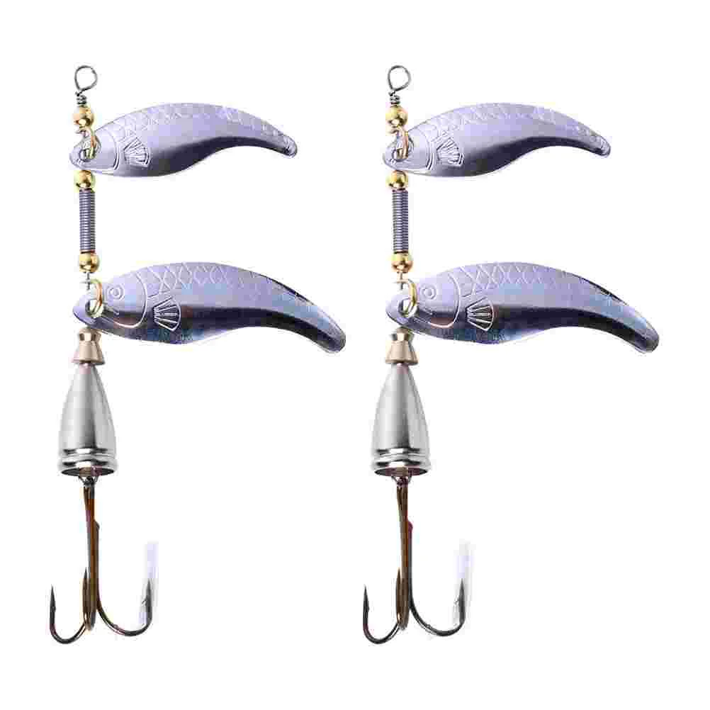 

2 Pcs Fishing Lures Bait Rotating Sequins Metal Popularity Artificial Trolling Supplies Baits