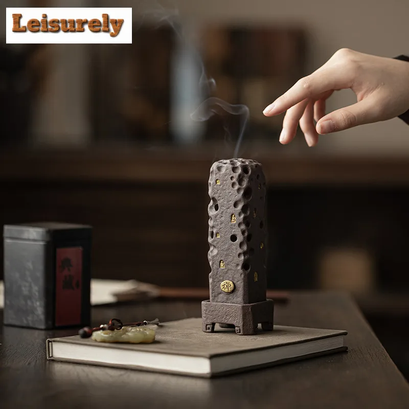 Retro Zen Incense Holder Incense Smoke Waterfall Incense Burners Meditation Smell Distributor Censer Cafes Supplies Decoration
