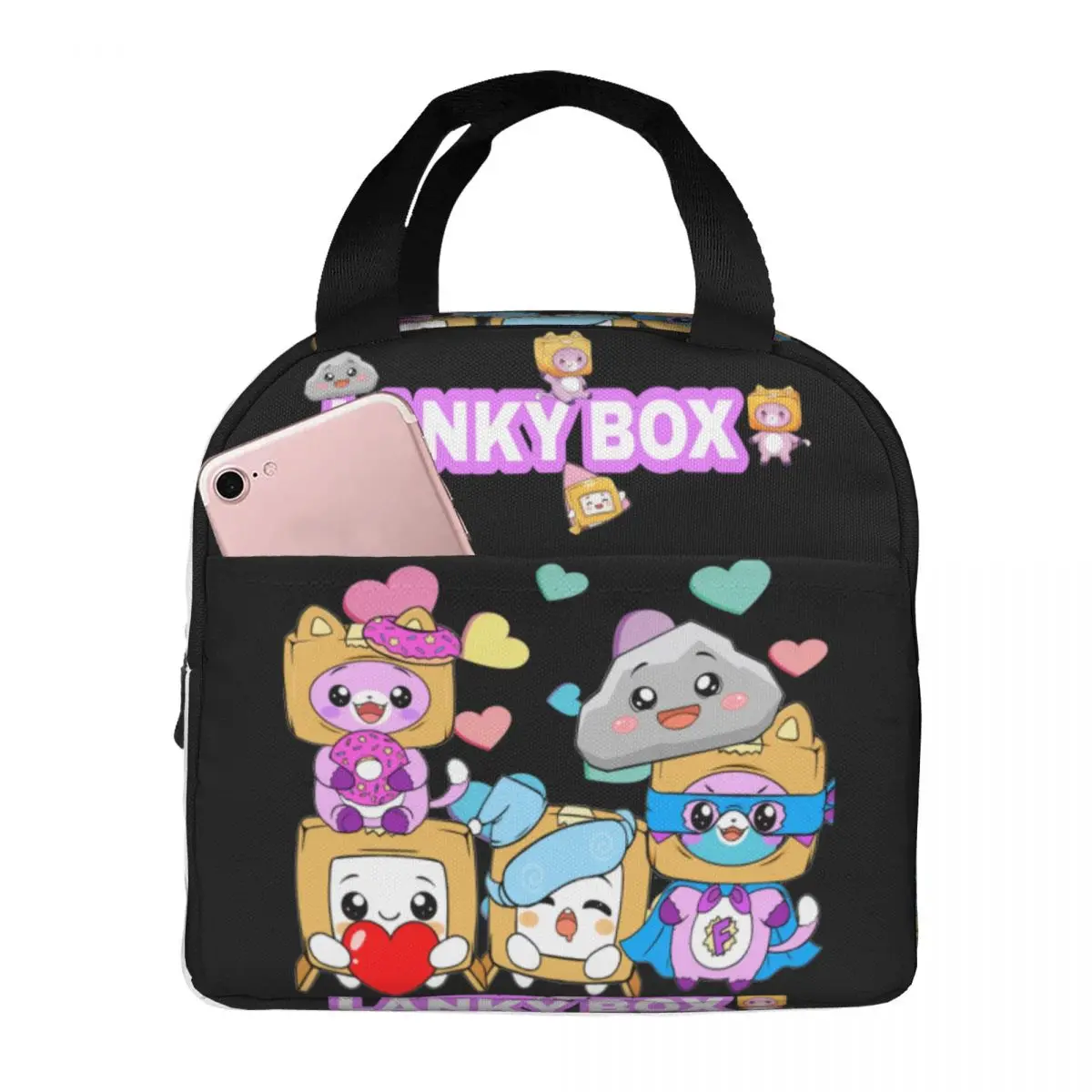 Cute Lankybox Collection Lunch Bags Accessori Borsa Termica Oxford Isolata Cartoon Lanky Boxy E Foxy Thermal Picnic Box