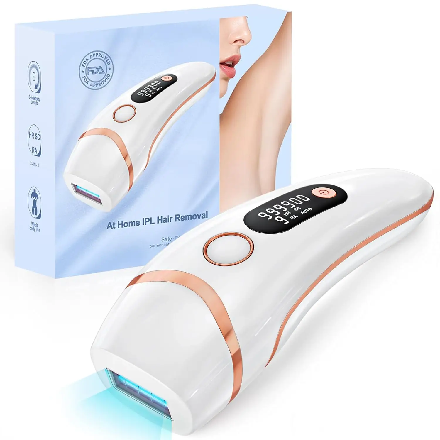 IPL Hair Removal 999900 Flashes PB1 Device 2 Modes Whole Body 9 Levels Home Use Safe & Quick Laser Epilator For Me_voghion.com