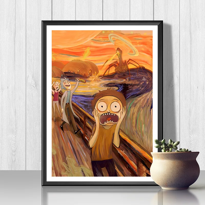 

Funny Famous Paintings Artwork Scream Canvas Paintings Abstract Posters and Prints Wall Art Pictures for Living Room Home Decor