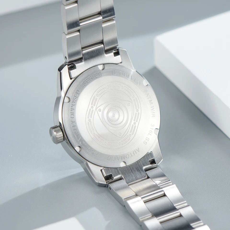OBLVLO Marchio di lusso Rotor Concept In Acciaio Inox Impermeabile Orologio Automatico Designer Forgiato-Carbonio Super Luminoso Meccanico Orologi Classici per Gli Uomini JM-Rotor, JM-ROTOR-YBBY, Moda