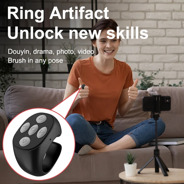 For TikTok Ring Bluetooth Remote Control Fingertip Selfie Video Controller Automatic Page Turner Browsing For Mobile Phone 6