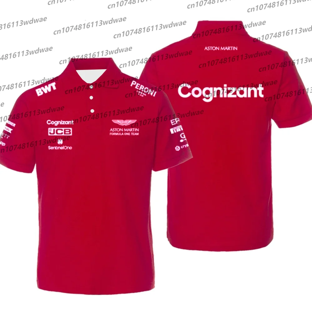 Formula1 팀 레이싱 3D 프린트 티셔츠.Aston.Martin.Polo 드라이버 착용 정통 저지 레이싱 티셔츠 F1 팀 Alonso 폴로 팬 선물