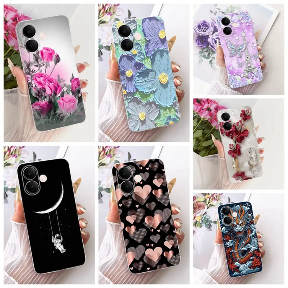 Clear Luxury Cute Cat & Butterfly Painted Case