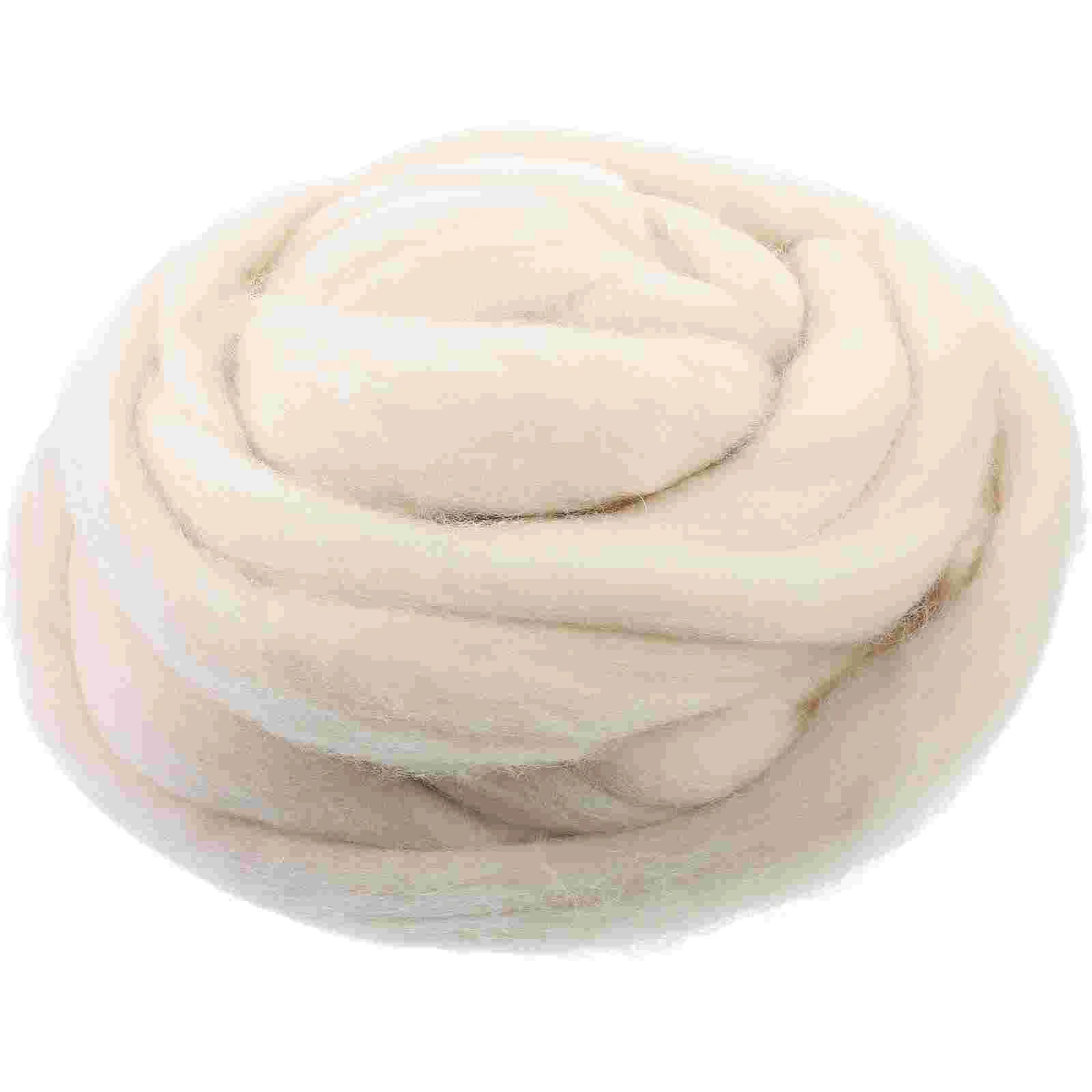 Natural Roving Wool Roving Fiber Felt Crafts Needle Felting 200g (Galatea)