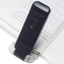 USB Rechargeable Adjustable Brightness LED Book Light - Eye-Friendly Clip-On Reading Lamp (Black Book Light)