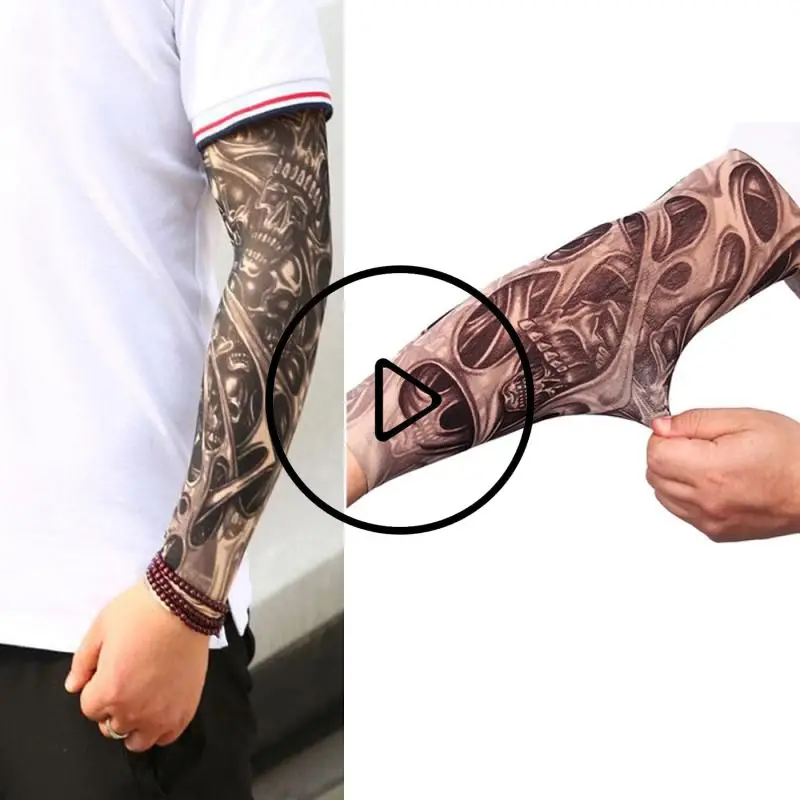Arm Sleeves Unisex Sports Basketball Running Cycling Tattoo Sleeve Body Art 3D UV Protect Outdoor