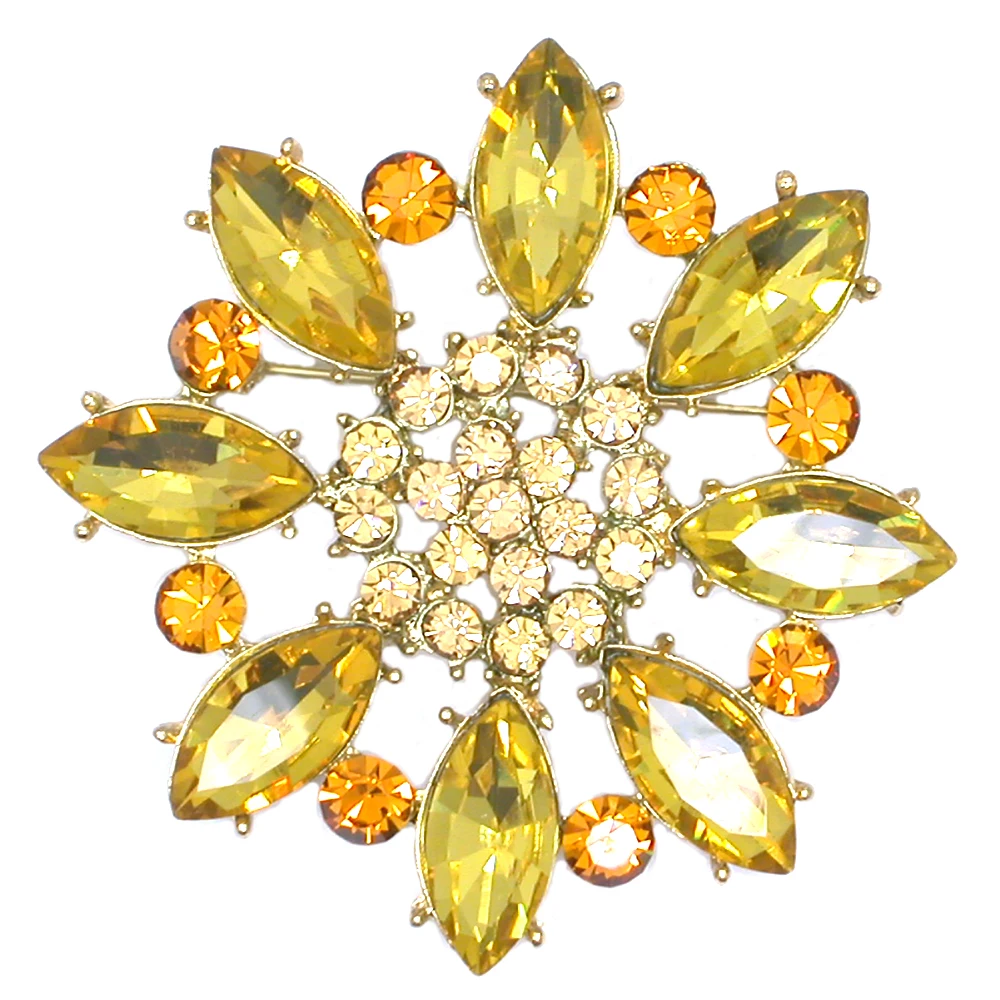 

Rhinestone Flower Brooches Fashion Banquet Wedding Party Prom Brooch Pins Elegant Coat Accessories jewelry Gift