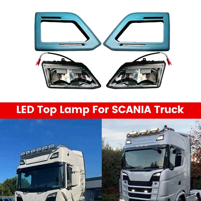 1 Paio Led Top Lamp Per Scania Truck Pezzi Di Ricambio Accessori Doom Fendinebbia Lh 2535366 + Rh 2535367 E Doom Lights Decoratoin
