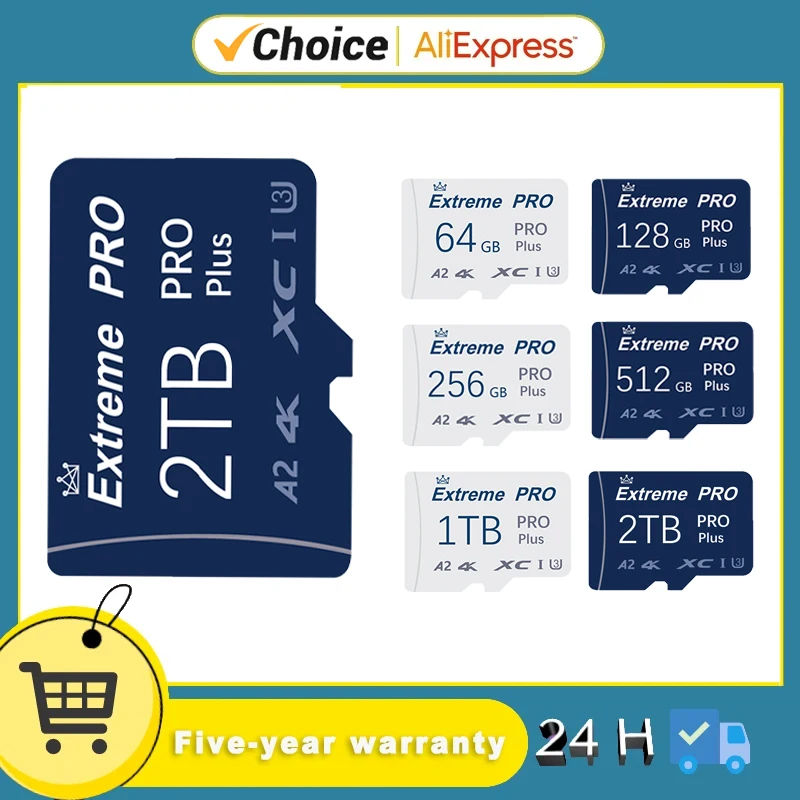 Originale 2Tb 1Tb Sd Memory Card A2 Sd/Tf Flash Card 64Gb 128Gb Mini Sd Card 256Gb 512Gb Micro Card Ad Alta Velocità Per Telefono/Tablet
