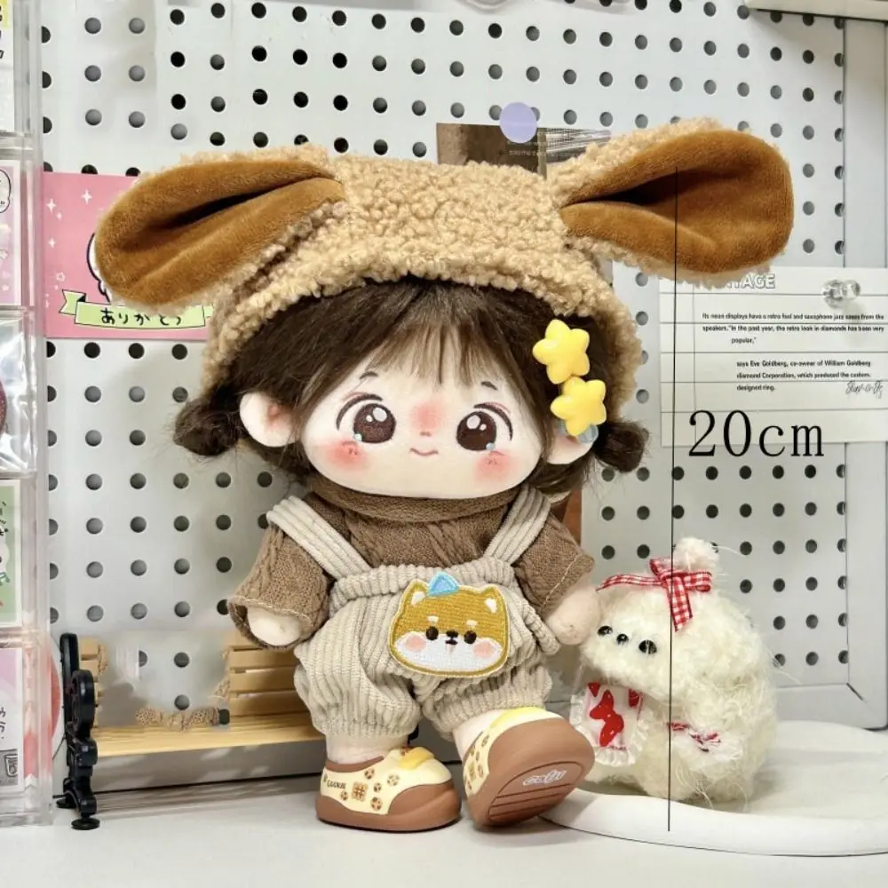 Onesuit 20cm Cotton Doll Clothes Head Cover Plush Doll Winter Outfit Dress Lovely Doll Dress Up Set 20cm Cotton Doll