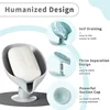 2pcs Drain Soap Holder Leaf Shape Soap Box Suction Cup Tray Drying Rack for Shower Sponge Container Kitchen Bathroom Accessories 4