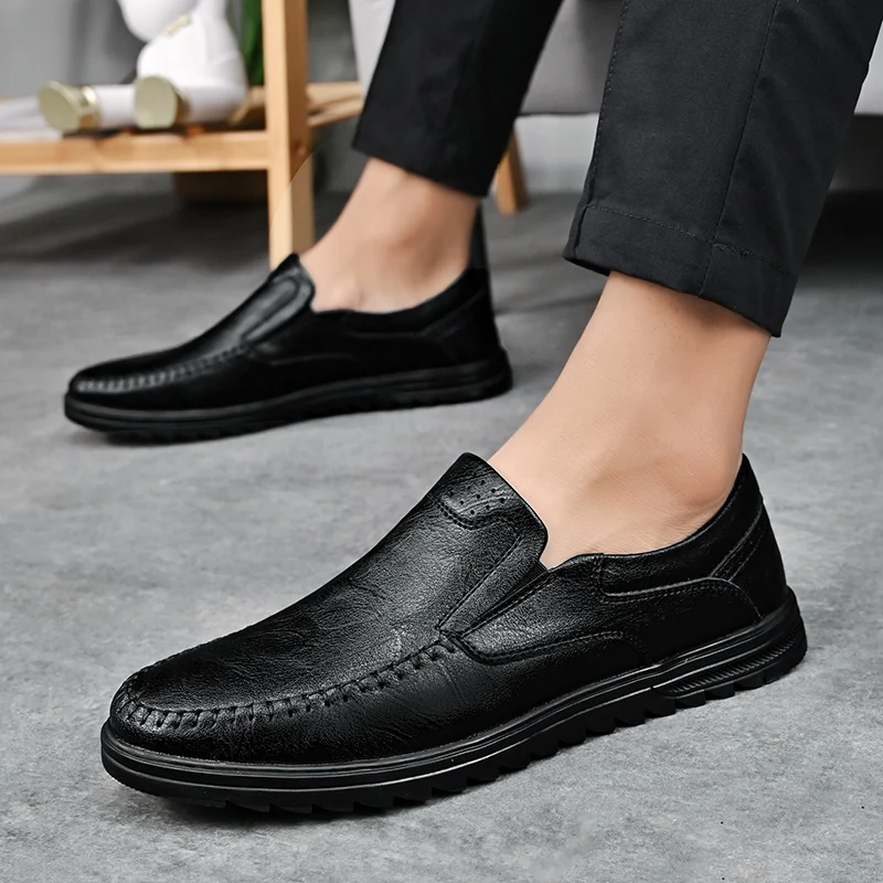 

men loafers slip on Italian Moccasins Oxford Men Loafers Classic Original Derbies Shoes Dress Leather Shoes Slip-On men shoes
