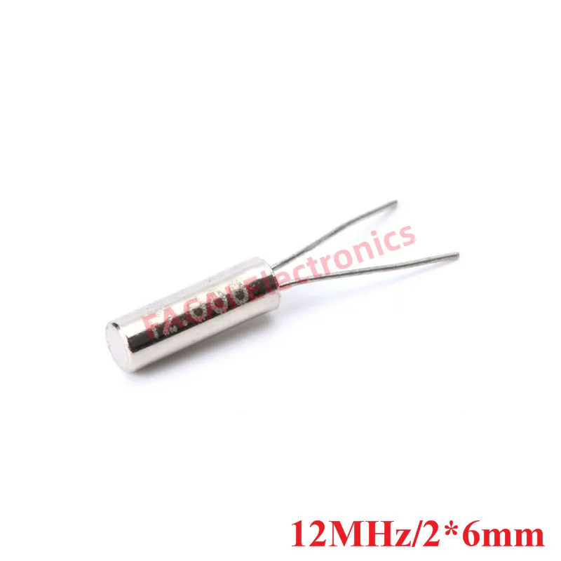 10pcs 12MHz Frequency Resonator Oscillator Quartz Crystal Cylender 2*6mm
