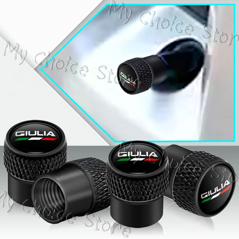 Premium Set of 4 Emblem Wheel Tire Valve Caps - Waterproof and Durable Airdust Covers