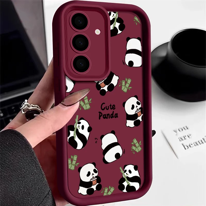 Adorable Cartoon Panda Soft TPU Silicone Phone Case - Cute and Durable Back Cover